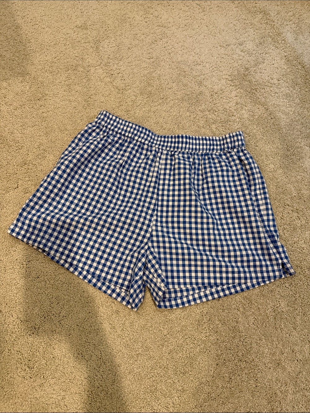 Wishlist Blue and White Gingham Elastic Waist Shorts large